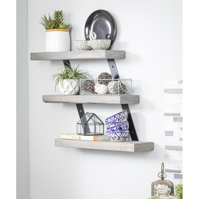 Birch Lane Serene 3 Piece Pine Solid Wood Tiered Shelf & Reviews